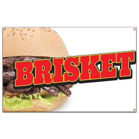 Signmission Brisket Banner Concession Stand Food Truck Single Sided B-96 Brisket19